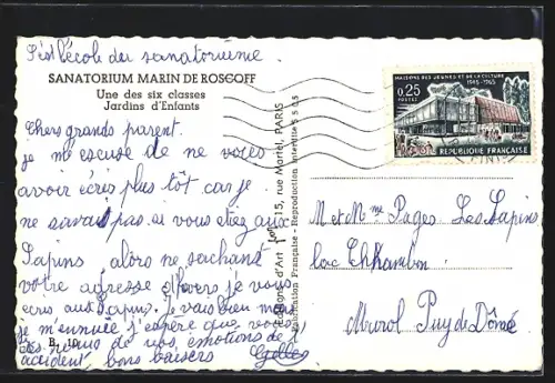AK Roscoff, Une des six classes des Jardins d`Enfants du Sanatorium Marin