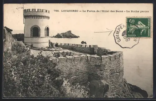 AK Locquirec, Le Fortin de l`Hôtel des Bains, La Roche percée