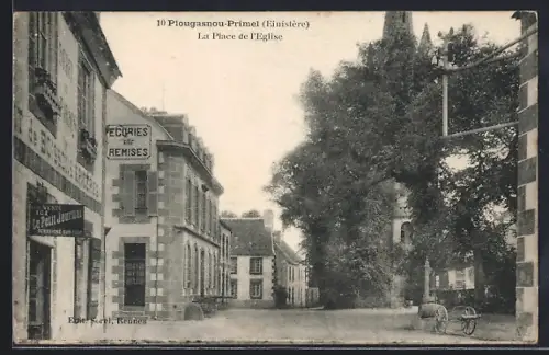 AK Plougasnou-Primel /Finistère, La Place de l`Église