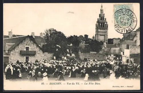 AK Roscoff, Vue du Vil., La Fête Dieu