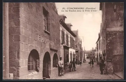 AK Concarneau /Finistère, La rue Vauban dans la Ville Close