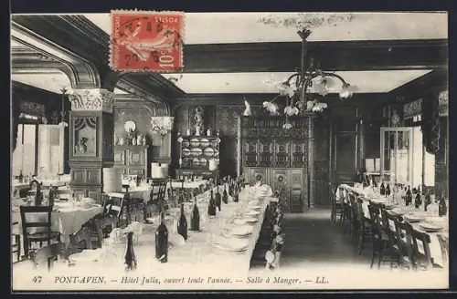 AK Pont-Aven, Hôtel Julia, ouvert toute l`année, Salle à Manger