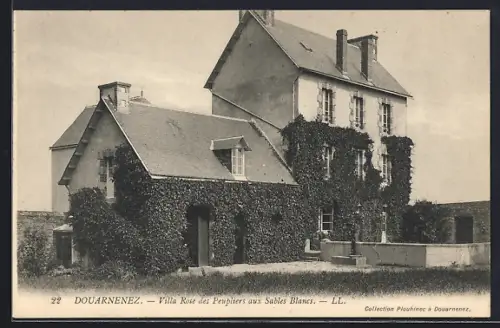 AK Douarnenez, Villa Rose des Peupliers aux Sables Blancs
