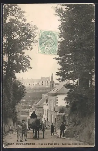 AK Douarnenez, Rue du Port Rhu, L`Église Saint-Michel