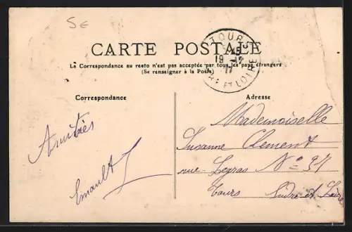 AK Quimper, Quai du Steïr avec bâtiments anciens et rivière