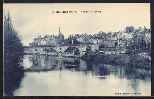 AK St-Gaultier /Indre, Vue sur la Creuse