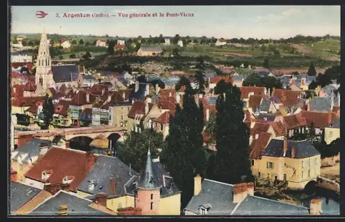 AK Argenton /Indre, Vue générale et le Pont-Vieux