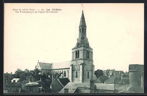 AK La Châtre, Vue panoramique de l`Église St-Germain