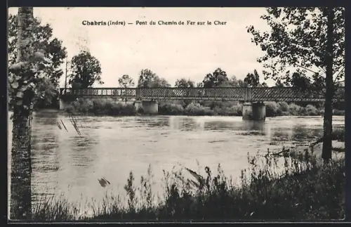 AK Chabris /Indre, Pont du Chemin de Fer sur le Cher