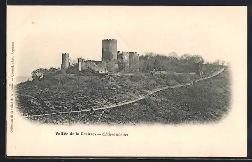 AK Châteaubrun, Vue du château dans la vallée de la Creuse