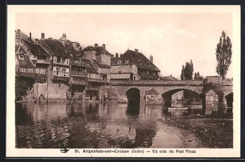 AK Argenton-sur-Creuse /Indre, Un coin du Pont Vieux