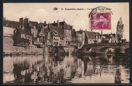 AK Argenton /Indre, Un coin de la ville près de la rivière Creuse