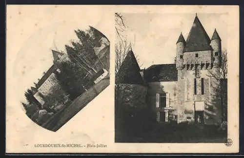 AK Lourdoueix-St-Michel, Palais Jolliet avec tours et facade élégante