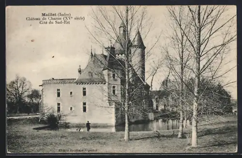 AK Maillet /Indre, Château de Charon, XVe siècle, côté du Sud-Est