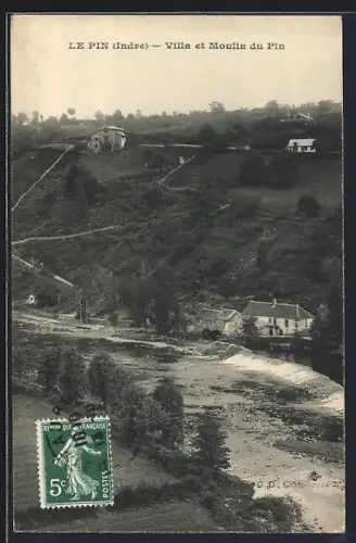 AK Le Pin /Indre, Villa et Moulin du Pin