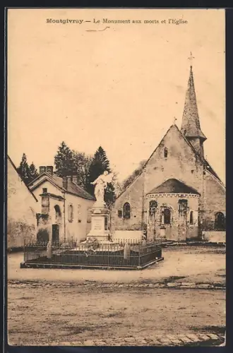 AK Montgivray, Le Monument aux morts et l`Église