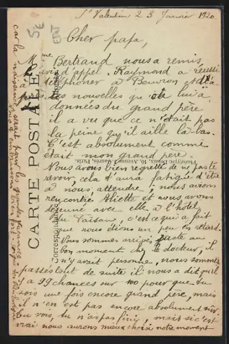 AK St-Valentin /Indre, L`Église avec groupe de villageois devant