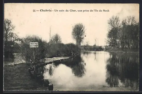 AK Chabris, Un coin du Cher, vue prise de l`Ile du Rock