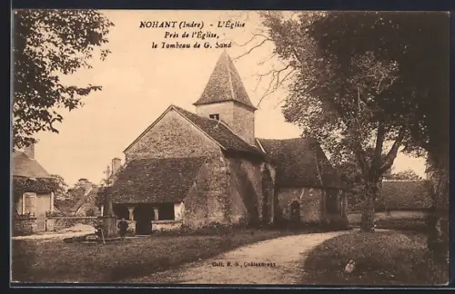 AK Nohant /Indre, L`Église près de l`Église, le Tombeau de G. Sand