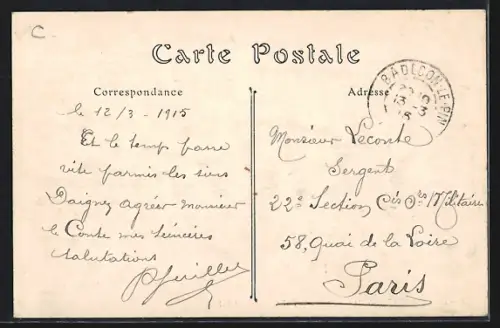 AK Argenton, Route du Palis avec charrette tirée par des boeufs le long de la rivière