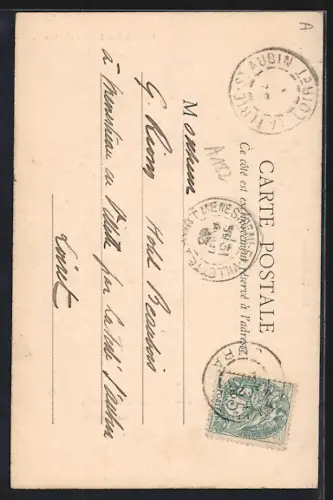 AK Salins-les-Bains /Jura, Le Fort Belin et l`Église Saint-Anatoile, vue prise de la Promenade des Cordeliers