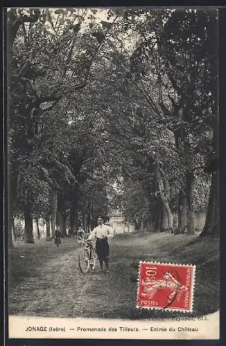 AK Jonage /Isère, Promenade des Tilleuls, Entrée du Château
