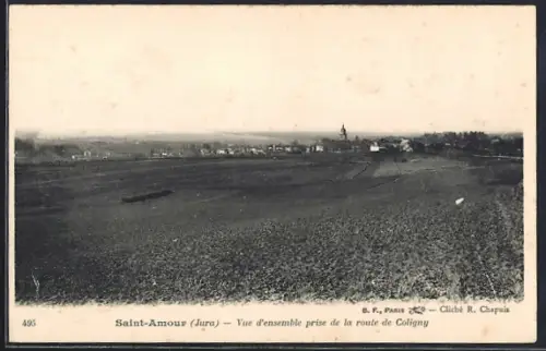 AK Saint-Amour /Jura, Vue d`ensemble prise de la route de Coligny
