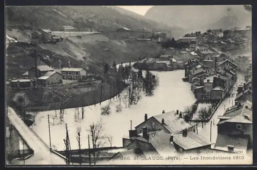 AK St. Claude /Jura, Les Inondations 1910
