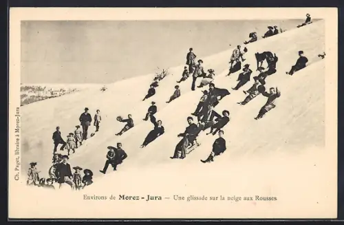 AK Morez, Une glissade sur la neige aux Rousses