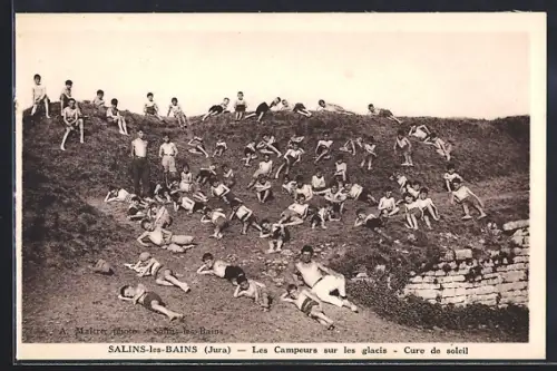 AK Salins-les-Bains /Jura, Les Campeurs sur les glacis, Cure de soleil