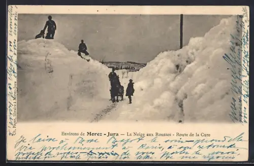 AK Morez /Jura, La Neige aux Rousses, Route de la Cure