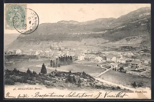 AK Molinges /Jura, Vue du village et des montagnes environnantes