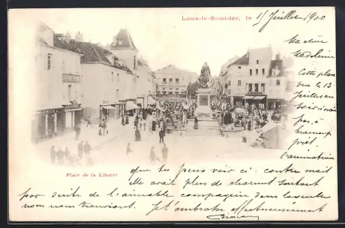 AK Lons-le-Saunier, Place de la Liberté