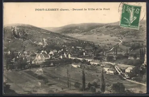 AK Port-Lesney /Jura, Devant la Ville et le Port