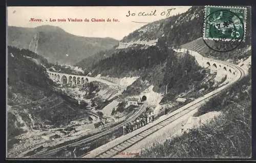 AK Morez, Les trois Viaducs du Chemin de fer
