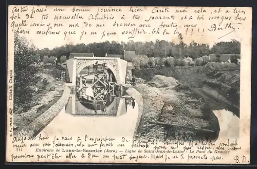 AK Lons-le-Saunier /Jura, Ligne de Saint-Jean-de-Losne et le Pont du Gravier