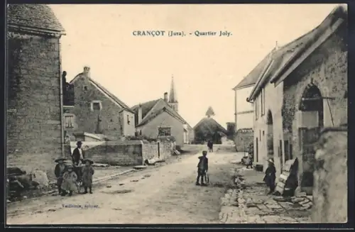 AK Crancot /Jura, Quartier Joly avec enfants jouant dans la rue