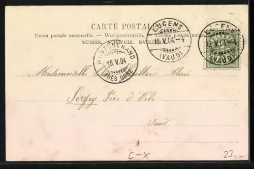 AK Lucens, vue générale avec le Château, Fabrique Piguet