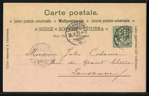 Lithographie Grandson, Chateau de Grandson, Vue générale