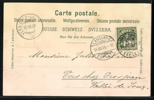 Lithographie Payerne, Eglise de Payerne, Strassenpartie