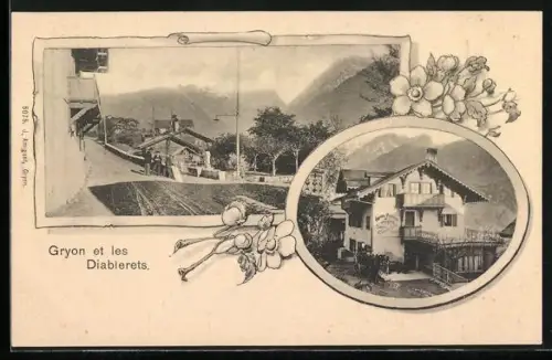 AK Gryon, Hotel Pension au Poste, les Diablerets, Strassenpartie