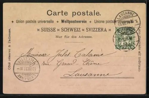 Lithographie Glion /VD, Ortsansicht, Château de Chillon, Seeidylle