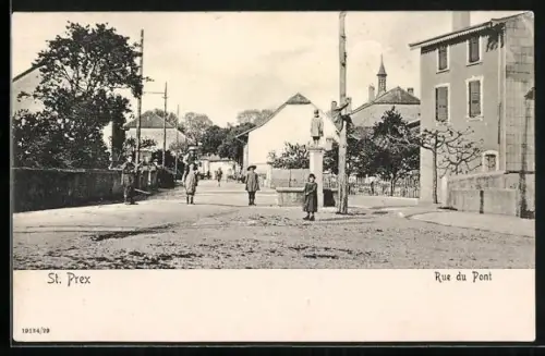 AK St. Prex, Rue du Pont avec enfants