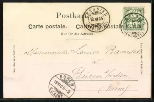 AK Cornaux /NE, Rue du Haut, Strassenpartie