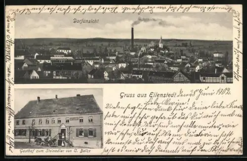 AK Eilenstedt, Gasthof zum Steinadler von C. Balke, Totalansicht
