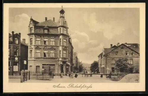 AK Annen / Westfalen, Bahnhofstrasse mit Geschäften