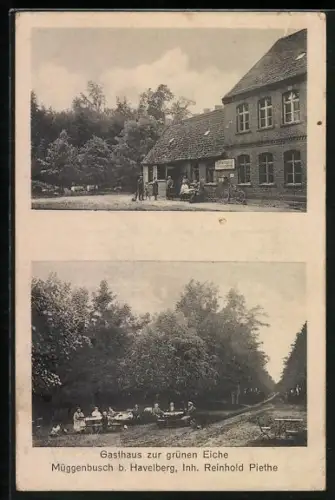 AK Müggenbusch / Elbe, Gasthaus zur grünen Eiche von Reinhold Piethe