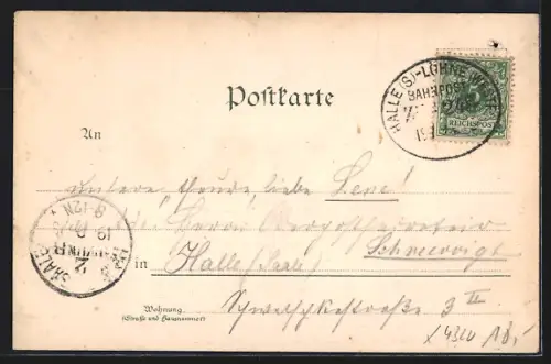 Lithographie Aschersleben, Markt, Stephanikirche, Rathaus