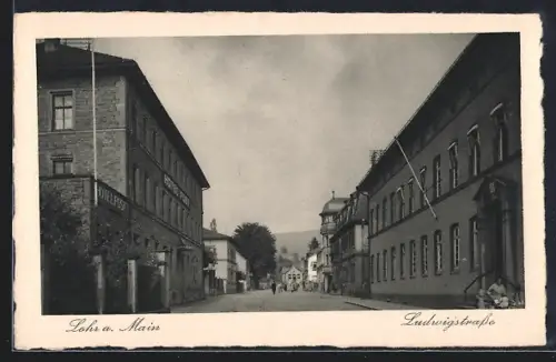 AK Lohr / Main, Ludwigstrasse mit Hotel Post
