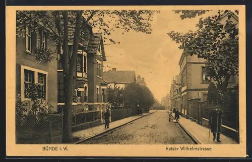 AK Bünde i. W., Häuser in der Kaiser Wilhelmstrasse